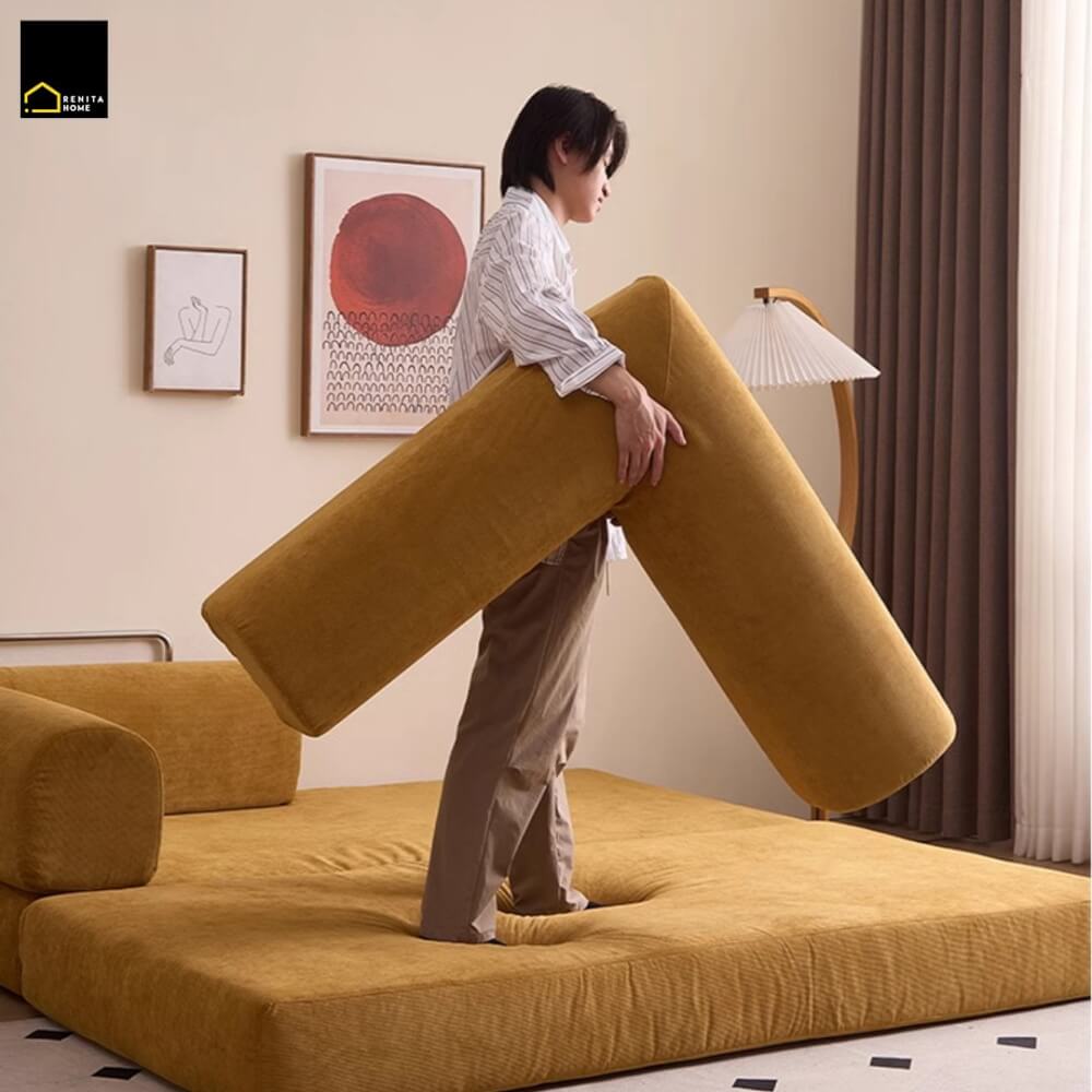 โซฟา RENITA HOME รุ่น LEKO 200x100cm. ผ้าลูกฟูกลอนใหญ่ สีน้ำตาล (608-15)_3
